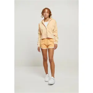 Stor damtröja med kort dragkedja och huva Stora storlekar Urban Classics Towel Washed image-1