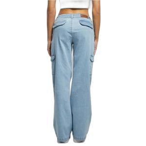 Trousers cargo droit taille haute en denim grandes tailles femme Urban Classics image-4