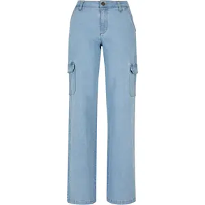 Trousers cargo droit taille haute en denim grandes tailles femme Urban Classics
