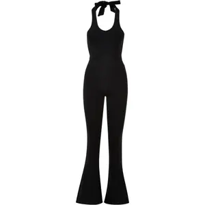 Jumpsuit mit dehnbarem Kragen große Größe Frau Urban Classics Interlock