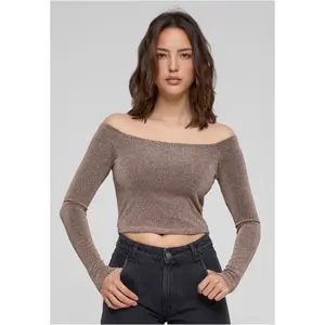 Langarm-Pullover mit Pailletten und freien Schultern, Damen Urban Classics image-2