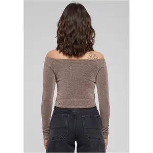 Langarm-Pullover mit Pailletten und freien Schultern, Damen Urban Classics image-4