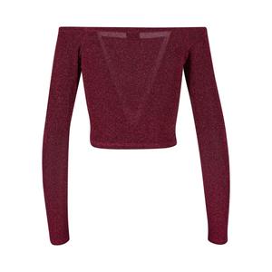 Langarm-Pullover mit Pailletten und freien Schultern, Damen Urban Classics image-3