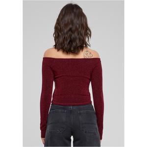 Langarm-Pullover mit Pailletten und freien Schultern, Damen Urban Classics image-4