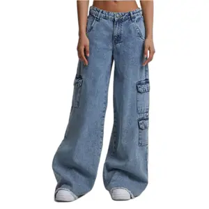 Pantalones cargo vaqueros de mujer Urban Classics Mid Waist image-1
