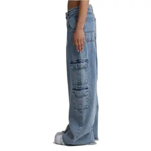 Pantalones cargo vaqueros de mujer Urban Classics Mid Waist image-3