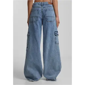 Pantalones cargo vaqueros de mujer Urban Classics Mid Waist image-6