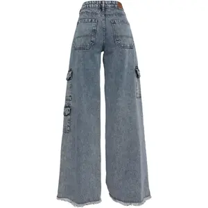 Pantalones cargo vaqueros de mujer Urban Classics Mid Waist image-5