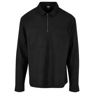 Chemise demi-fermeture éclair coton et lin Urban Classics image-0