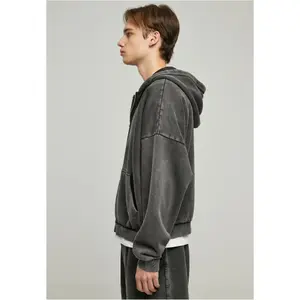 Sweatshirt à capuche zippé grandes tailles Urban Classics 90's Heavy Sand Washed image-3