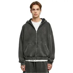 Sweatshirt à capuche zippé grandes tailles Urban Classics 90's Heavy Sand Washed image-0