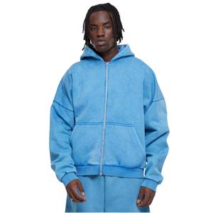 Hoodie with zipper large sizes Urban Classics 90's Heavy Sand Washed