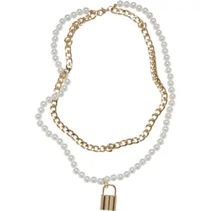 Women's necklace Urban Classics Padlock Pearl Layering image-0