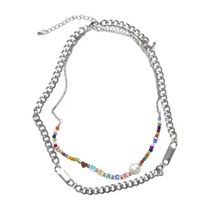 colliers femme Urban Classics Peace Bead Layering (x2) image-0