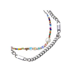 colliers femme Urban Classics Peace Bead Layering (x2) image-2
