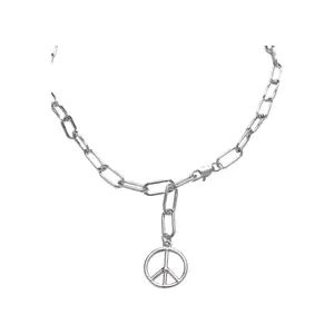 Halsband och armband Urban Classics Y Chain Peace Pendant image-3