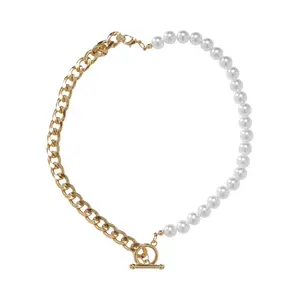 Austauschbare Halsketten mit Halbperlen Urban Classics (x2) image-1