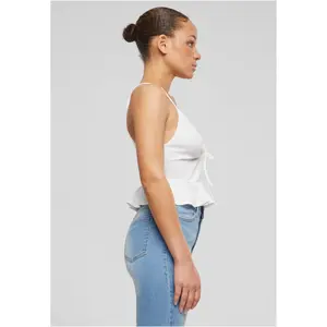 Women's embossed piqué ruffled tank top Urban Classics image-5