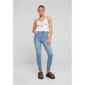 Women's embossed piqué ruffled tank top Urban Classics image-2