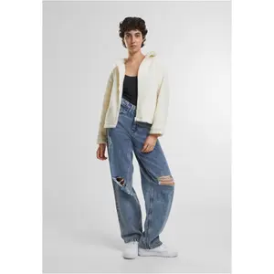 Short hooded fleece for women Urban Classics Sherpa image-1