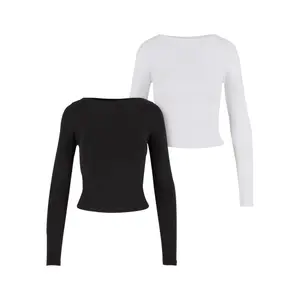 T-shirt manches longues femme Urban Classics Ruffled Super Slim (x2) image-1