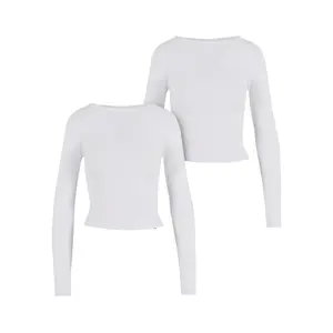 T-shirt manches longues femme Urban Classics Ruffled Super Slim (x2) image-1