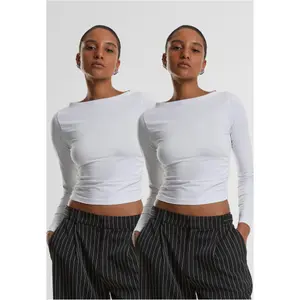 T-shirt manches longues femme Urban Classics Ruffled Super Slim (x2) image-2