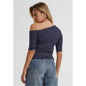 Camiseta de mujer Urban Classics Organic Asymmetric Rib image-5