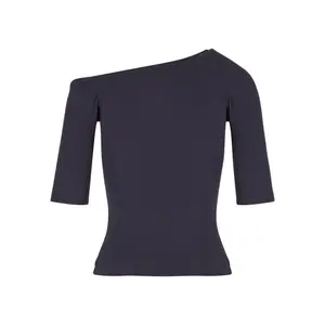 Camiseta de mujer Urban Classics Organic Asymmetric Rib image-4