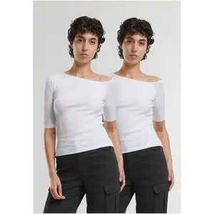 T-shirt de mulher Urban Classics Organic Asymmetric (x2) image-0