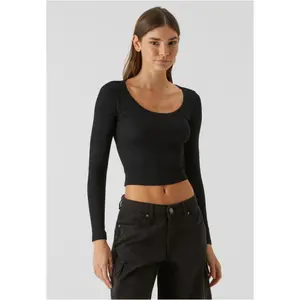 Women's long sleeve T-shirt Urban Classics Organic Rib wide neck image-2