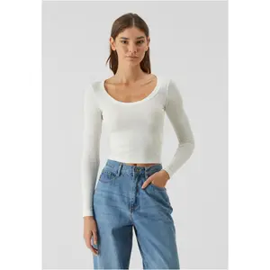Women's long sleeve T-shirt Urban Classics Organic Rib wide neck image-1