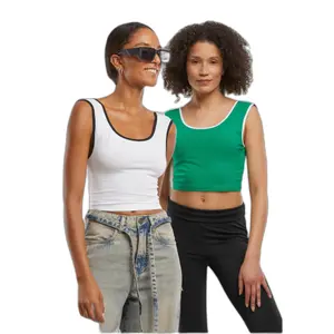 Damen-Crop-Top Urban Classics Contrast image-4