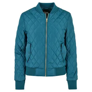 tb806-01149-u-doudoune-en-nylon-a-losanges-femme-urban-classics-gt-bleu-canard