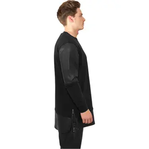 Sweatshirt zipped long synthetic leather Urban Classics image-2