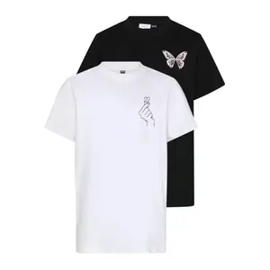 Girl's T-shirt Urban Classics kurzarm Butterfly & Love Sign (x2) image-0