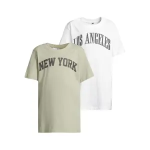 Girl's T-shirt Urban Classics Kurzarm New York & Los Angeles College (x2) image-0