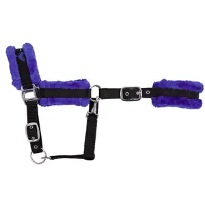 Licol pour cheval rembourrage doux avec col en fausse fourrure USG Ponylove image-0
