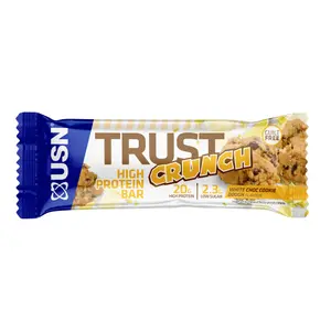 Lote de 12 barras Trust USN Crunch Chocolate Blanco Cookies 60g image-1