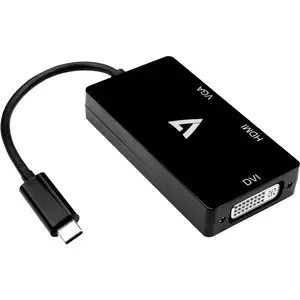 Adaptateur vidéo USB-C vers 3 en 1 VGA DVI HDMI V7 9GBPS 4K 30HZ UHD