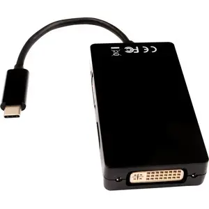 Adaptateur vidéo USB-C vers 3 en 1 VGA DVI HDMI V7 9GBPS 4K 30HZ UHD image-1