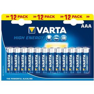 Piles alcaline type AAA R03 Varta (x12)