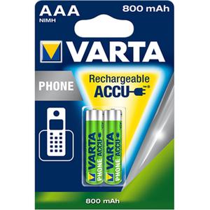 Piles rechargeables type AAA 1,2V 750mAh R03 Varta (x2)