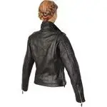 Giacca da moto da donna in pelle pieno fiore Vaughan tina image-1