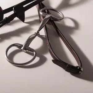 Mors de oliva simple con piezas para caballo de acero inoxidable Velari 16mm 13,5cm image-4