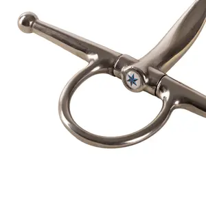 Mors à aiguille simple brisure pour cheval en acier inoxydable Velari Full Cheek Bit 14mm 14,5cm image-2