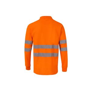 High visibility long-sleeve polo Velilla image-1