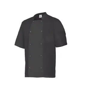 Veste de cuisine manches courtes avec boutons pression Velilla image-0