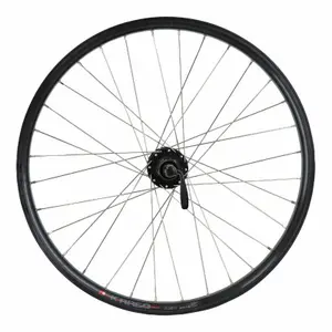 Bakre dubbelväggigt elcykelhjul med öljetter 6-håls kassettnavlås (förstärkt) ekerfälg i rostfritt stål Velox Kargo Disc V-Brake Shimano M475 Disc 25C 32 image-1
