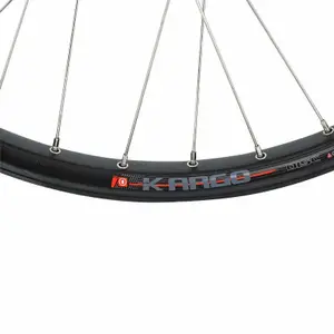 Bakre dubbelväggigt elcykelhjul med öljetter 6-håls kassettnavlås (förstärkt) ekerfälg i rostfritt stål Velox Kargo Disc V-Brake Shimano M475 Disc 25C 32 image-2